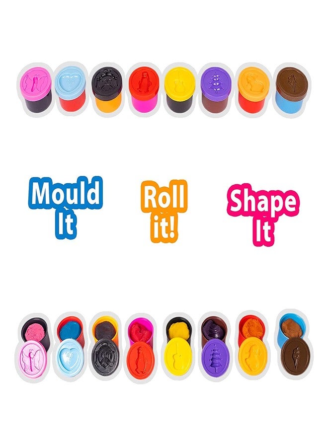 STACKRAID Multicolor 8 in 1 Dough Clay and Mould Set for Kids Fantasy Dough Clay 8In1 Children - Image 4